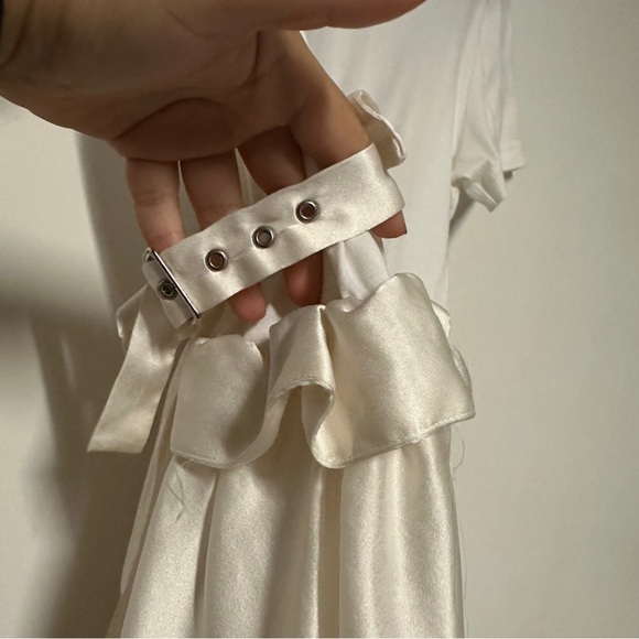 Comme Des Garçons Noir Kei Ninomiya White Cotton Silk T-Shirt Dress Size M - Picture 6 of 10